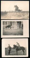 cca 1910-1930 Lovas katonák, 3 db fotó, kis törésnyomokkal, 9×13,5 cm