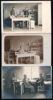 cca 1914 Szászsebes, katonai irodában, 3 db fotó, 9×13 cm
