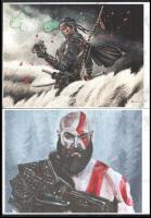 Tieff Bettina (-), 5 db mű: Fantasztikus jelenetek. Computer print, részben akvarellel kiegészítve, ...