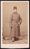 cca 1890-1900 Habsburg-Toscanai Péter Ferdinánd főherceg(?) egészalakos portréja, katonai egyenruhában; keményhátú fotó L. Angerer bécsi műterméből, vizitkártya, alján vágott, 10x6 cm
