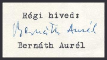 1960 Bernáth Aurél (1895-1982) kétszeres Kossuth-díjas festőművész, grafikus, művészpedagógus gépelt...