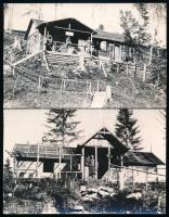1919 Tiszti lak a román harctéren, 2 db fotólap, egyik hátoldalon feliratozva, 9×13 cm