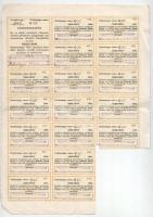 1924. "Szabadszállási Hitelszövetkezet" névre szóló 200db üzletrészjegye egyben, összesen ...