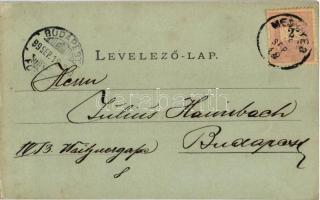 1899 (Vorläufer) Medgyes, Mediasch, Medias; Fő tér télen este, Rothschild üzlete. Fritz Guggenberger...