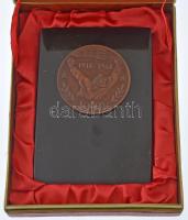 1968. "KMP 1918-1968" bronz emlékérem (59mm) márvány talapzaton (91x131mm), kopottas dísztokban T:AU