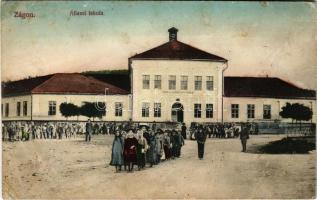 1916 Zágon, Zagon (Kovászna, Covasna); Állami iskola. Szőts Albert felvételei nyomán Divald műintézet / school (r)