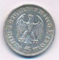 Német Harmadik Birodalom 1936G 5M Ag "Hindenburg" T:XF kis ph. German Third Reich 1936G 5 ...