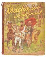 Sebők Zsigmond: Mackó úr útnak indul. Bp., é. n., Singer és Wolfner, 195+1 p. Tizedik kiadás. Mühlbeck Károly rajzaival. Kiadói illusztrált félvászon-kötés, sérült és foltos borítóval, sérült gerinccel és kötéssel, előzéklapon régi ceruzás ajándékozási sorokkal.