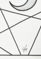 Kun Sarolta (1990-): Zodiákus sorozat: Ikrek. Vegyes technika, papír, jelzett, felcsavarva, 40x50 cm