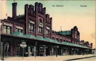 1911 Stendal, Der Bahnhof / railway station (fl)