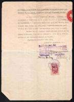 1944 Nógrádsáp, M. kir. 803. rögtönzött munkásezred parancsnokság dokumentumai DKW személyautó igény...