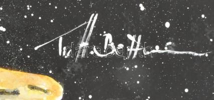 Tieff Bettina (-): R2-D2 és C-3PO (Star Wars, Csillagok háborúja). Akvarell, papír, jelzett, 70x50 c...