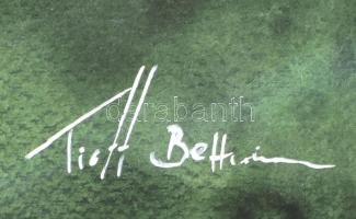 Tieff Bettina (-): Kalapos - Aliz Csodaországban. Akvarell, papír, jelzett, 50x70 cm