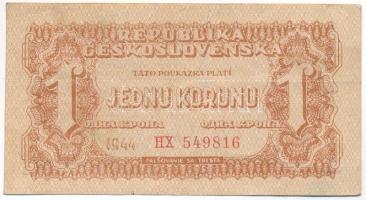 Csehszlovákia 1944. 1K T:F Czechoslovakia 1944. 1 Koruna C:F Krause P#45