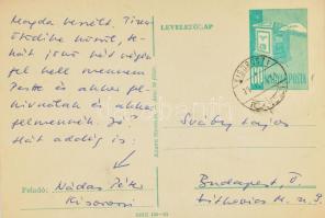 1971? Nádas Péter (1942-) Kossuth-díjas író, drámaíró autográf képeslapja, aláírásával, Sváby Lajos ...