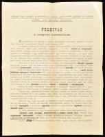 1881 Kossuth Lajos 80. születésnapja alkalmából felhívás a magyar nemzethez emlékalbumban való megjelenésre. Kis ragasztással