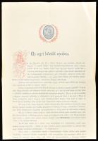1901 Az Egri hősök szobrának felállítására felhívás, benne a város korabeli képének leírásával 4p.