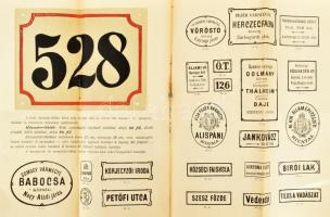 1899 Országos Központi Községi nyomda vállalat házszám reklám nyomtatványa képekkel 4p