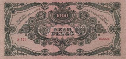 1945. 1000P "B" lemezhibás bélyeggel T:I