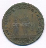 Franciaország DN (1715) "XV. Lajos és Orléans-i Fülöp" sárgaréz zseton (27mm) T:F
France ...