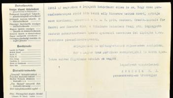 1900 Arnheim pénzszekrény fejléces számla