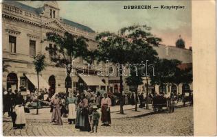 1913 Debrecen, kenyér piac, Szabó Mihály, Bittó Sándor és Schwarcz üzlete. Antalffy József kiadása