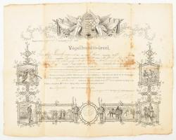 1893 Nagyvárad, katonai végelbocsátó levél