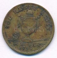 Franciaország 1793. "XVI. Lajos / Sol Regni Abiit" sárgaréz zseton (25mm) T:VF 
France 17...