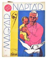1962 A magyar munkássajtó 60 éves jubileumi Magyar Naptára. 1902-1962. New York, 1962., Amerikai Magyar Szó. Fekete-fehér illusztrációkkal. Emigráns kiadás. Kiadói illusztrált papírkötés, kissé kopott, foltos borítóval, a borítón gyűrődésnyomokkal.
