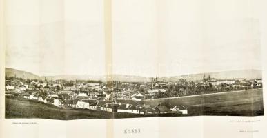 cca 1900 Kassa város látképe 61x29 cm Hajtva