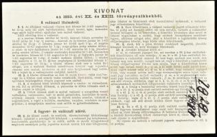 1898 Vadászati jegy, vadászjegy