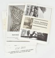 ca 1989-90 5 csomag többségében fotók után nyomtatott képgyűjtemény, klf. témákban: Szent István király; Budapest; Gróf Széchenyi István; militária (háborús emlékművek, téli kiképzés, katonai eskü stb.); Tájak, emberek, hagyományok; kiadó: MH Módszertani Központ v. MN Módszertani Központ, 26x20 és 30x21,5 cm közötti méretekben