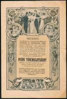 1921 Meghívó a Cinkota-Sashalmi Önálló Iparosok és Kereskedők Köre által rendezett nyári táncmulatságra, a rendezők névsorával, műsorral. Geiger Richárd grafikájával illusztrálva. Középen hajtott, kis lapszéli szakadásokkal, foltokkal, hátulján ceruzás feljegyzésekkel, 2 sztl. lev.
