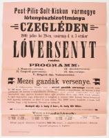 1900 Cegléd Lóverseny plakátja 63x48 cm Hajtva