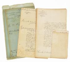 cca 1863-1913 Vegyes katonai iratok, kb. 12 db, vegyes állapotban (közte sérült, hiányos is)