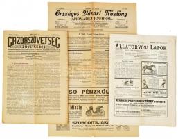 cca 1900Mezőgazdasági témájú folyóiratok: Országos Vásári Közlöny, Állatorvosi lapok, Gazdaszövetség,