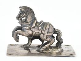 Antik ezüst(Ag) ló és sárkány figura, jelzett, sérüléssel, 6×3,5×4,5 cm, nettó: 51 g