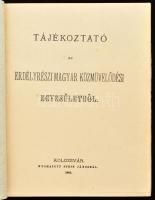 1885 Tájékoztató az Erdélyrészi Közművelődési Egyesületről. Kolozsvár, 1885. Stein János. 46p