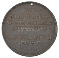 Pápai Állam 1721. "XIII. Ince pápa beiktatása" Ag emlékérem (35,04g/42,5mm) T:XF ly. Papal States 1721. "Inauguration of Innocent XIII" Ag commemorative medallion. "MARTYRIVM B IOANNIS NEPOMVCENI - M CCCL XXXIII / QVU A NEO INAVGVRA- - TO PAPA INNOCENTIO - DECIMO TERTIO - SANCTORVM COETVI - ADVNATVR - VII IVNII" (35,04g/42,5mm) C:XF hole