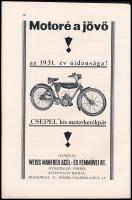 1931 A VIII. nemzetközi budapesti automobil- és motorkerékpárkiállítás hivatalos katalógusa. 1931 má...