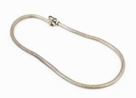 Ezüst(Ag) fonott nyaklánc, jelzés nélkül, h: 44 cm, nettó: 72 g