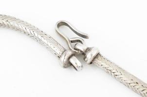 Ezüst(Ag) fonott nyaklánc, jelzés nélkül, h: 44 cm, nettó: 72 g