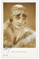 Agnes Esterházy/Esterházy Ágnes (1902-1956) színésznő, a német némafilmek sztárjának aláírása egy őt ábrázoló képeslapon