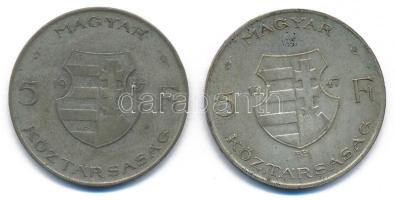 1947. 5Ft Ag "Kossuth" (2x) T:VF patina Adamo F8.1