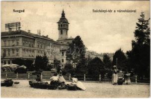 1906 Szeged, Széchenyi tér, Városháza, piac, Hay Miksa üzlete