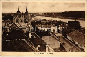 1930 Szolnok, látkép, zsinagóga. Gerő Ignác kiadása (EB)