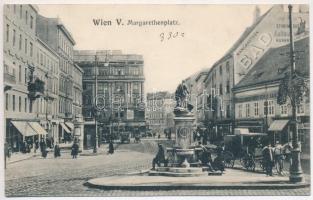 1916 Wien, Vienna, Bécs; Margarethenplatz / square, bath, shops (EK)