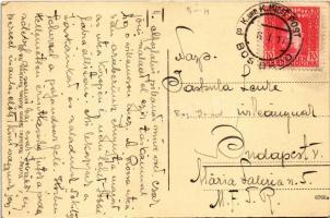 1917 Sarajevo, Quaipartie / Apelova obala / quay, tram + "K.U.K. MILIT. POST Bos. BROD" (E...