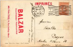 1923 Milano, Milan; Galleria Vittorio Emanuele dalla Via Tommaso Grossi / street view, shops, automo...