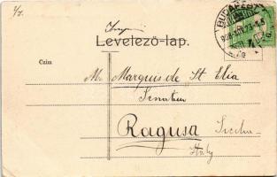 1908 Budapest XII. Svábhegy, Nagyszálloda, Gyógyszertár, fogaskerekű vasút sínek (EK)